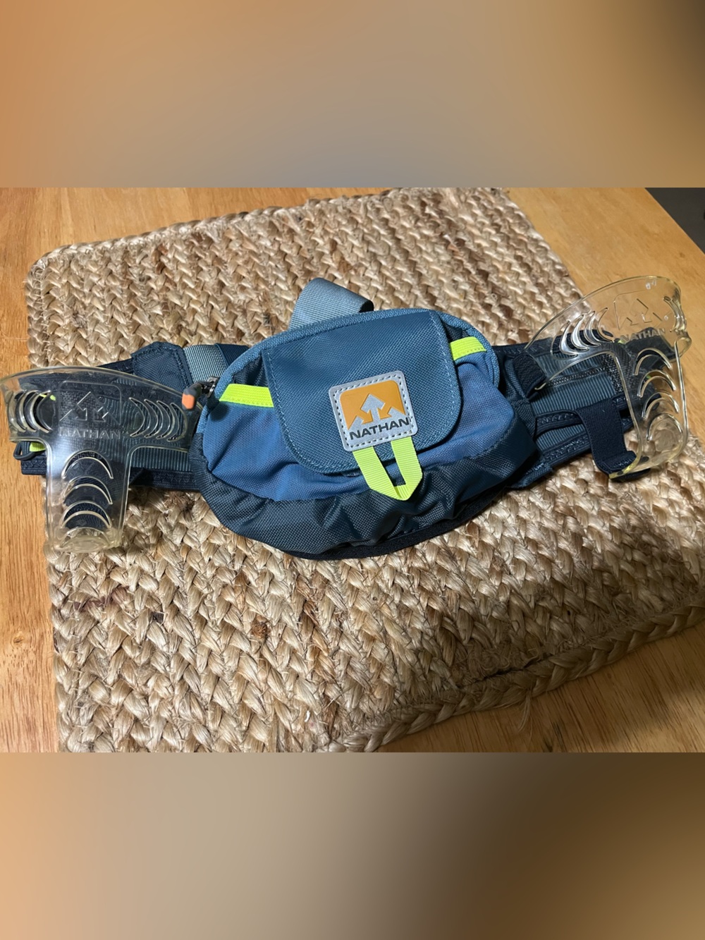 Natan Navy Blue Waist Pouch with Neon Yellow Accents